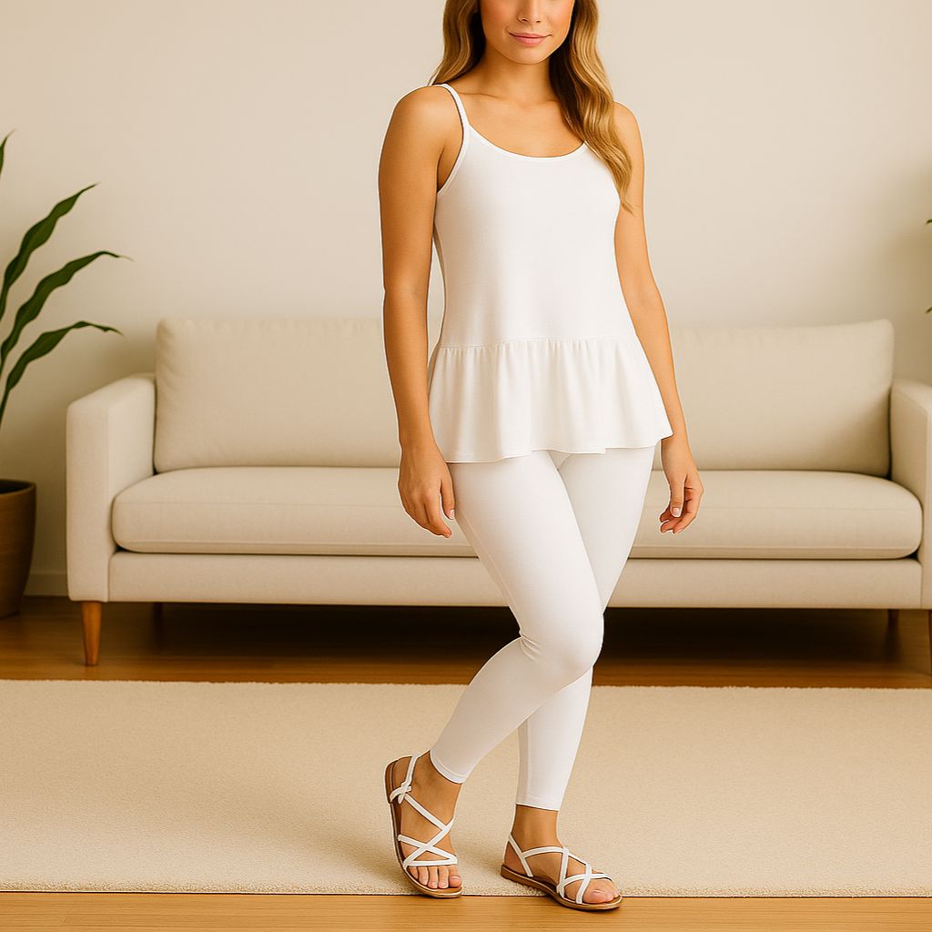 Womens White Leggings - High Waisted - Buttery Soft - Solid White Leggings MomMe and More 