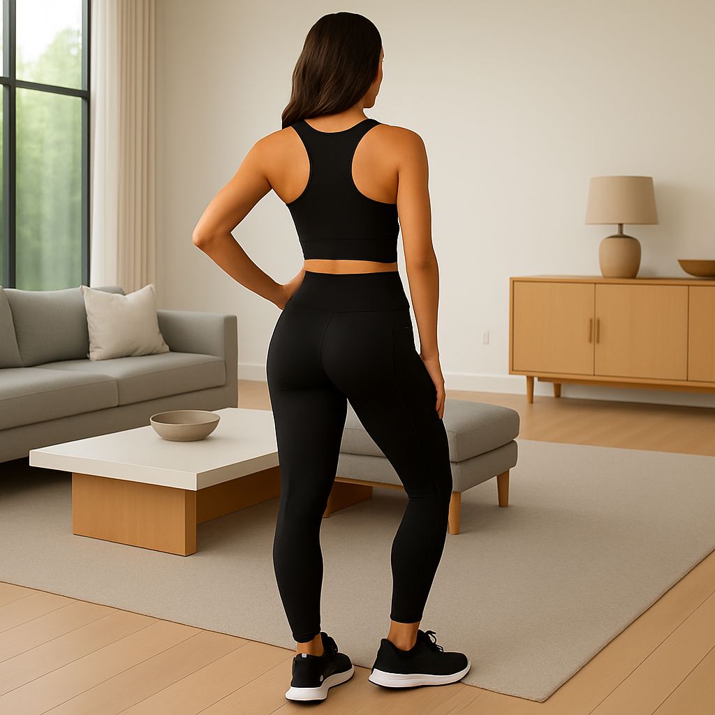 Womens Black Pocket Leggings - High Waisted - Buttery Soft - Yoga Pants - Solid Black Leggings Leggings MomMe and More 