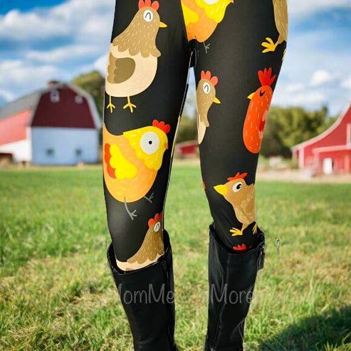 Pattern Print Farm Chicken Hen Women Leggings