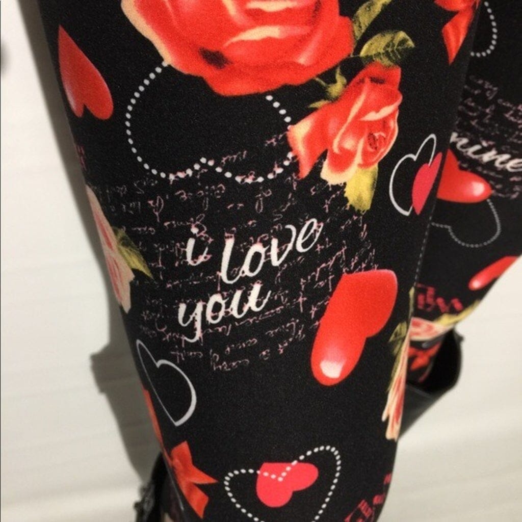 Womens Valentines Day Be Mine Leggings | Yoga Pants | Footless Tights Leggings MomMe and More 