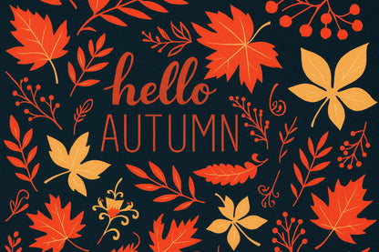 Womens Fall Leaf Leggings - High Waisted - Buttery Soft - Halloween Thanksgiving Leggings- Black/Orange Leggings MomMe and More 