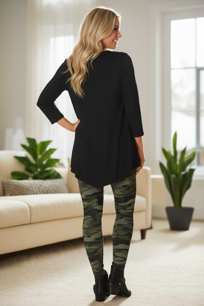 Green Camouflage Leggings, High Waisted, Buttery Soft Yoga Pants, Women's OS/PLUS Leggings MomMe and More 