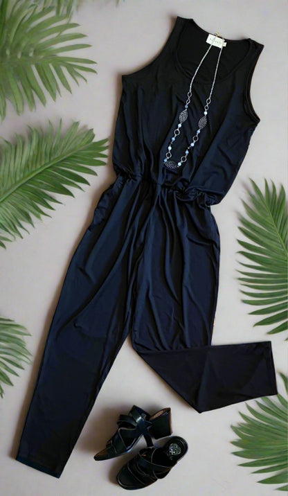 Womens Black Jumpsuit, Tank Top Jumper, Sleeveless Romper Jumpsuit MomMe and More 