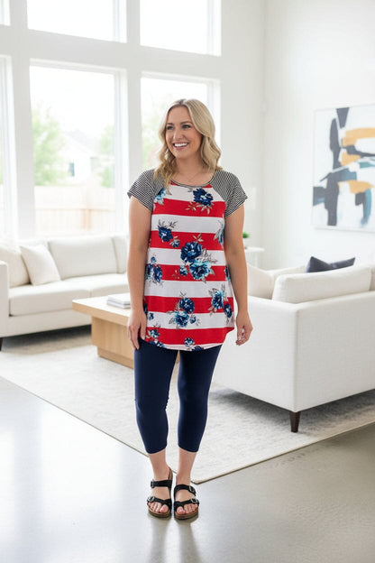 Navy Blue Capri, Leggings, High Waisted, Buttery Soft, Women’s Sizes OS/TC/TC2 Leggings MomMe and More 