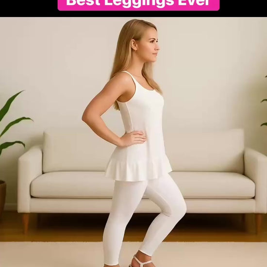 Womens Best Solid White Leggings MomMe And More Video Review