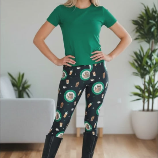Coffee Sloth Donut Leggings Video Review MomMe And More Boutique