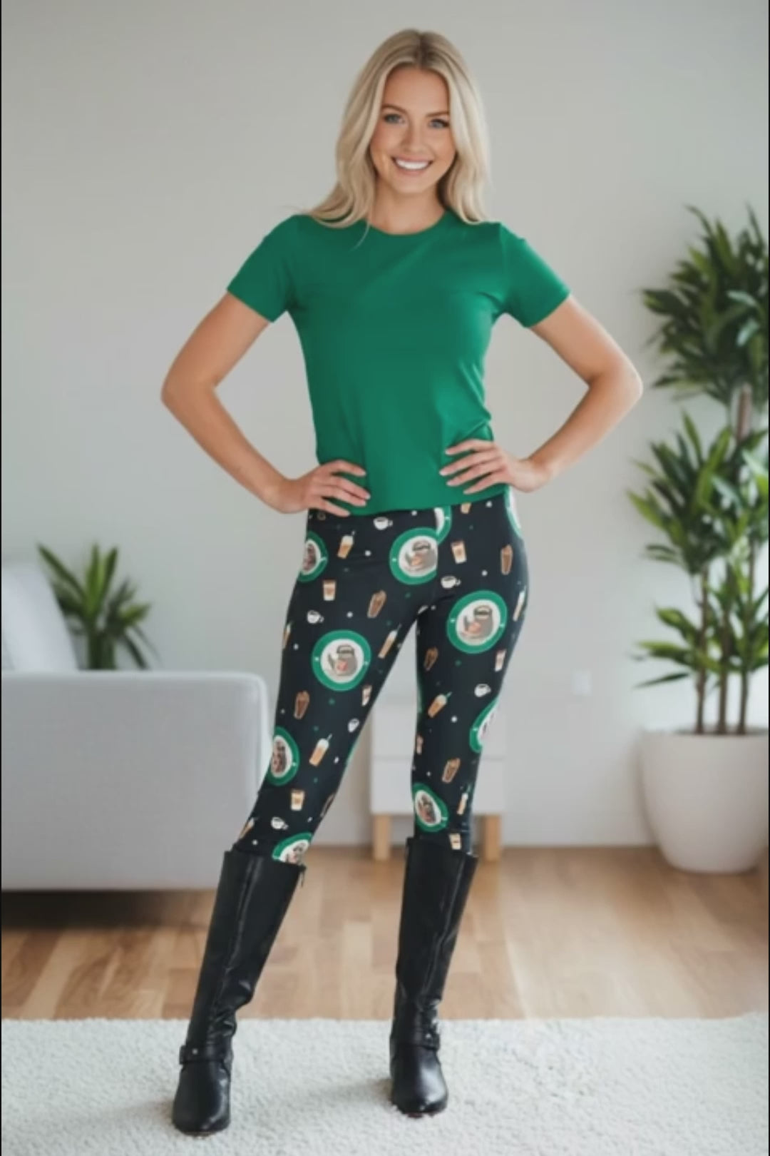 Coffee Sloth Donut Leggings Video Review MomMe And More Boutique