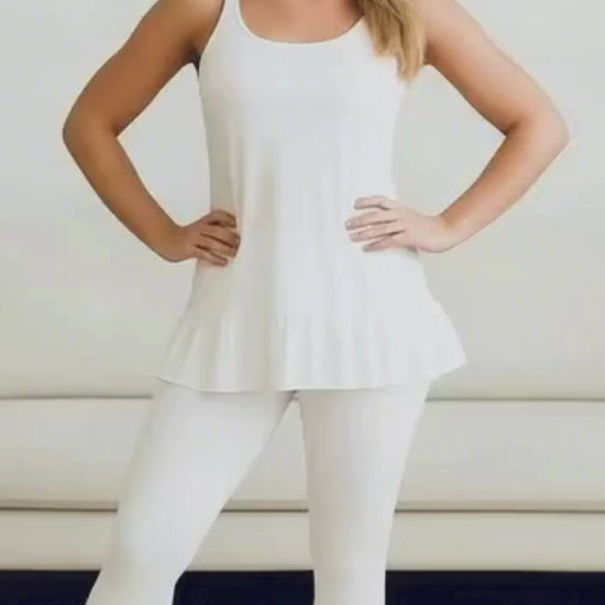 Womens Solid White Leggings MomMe And More