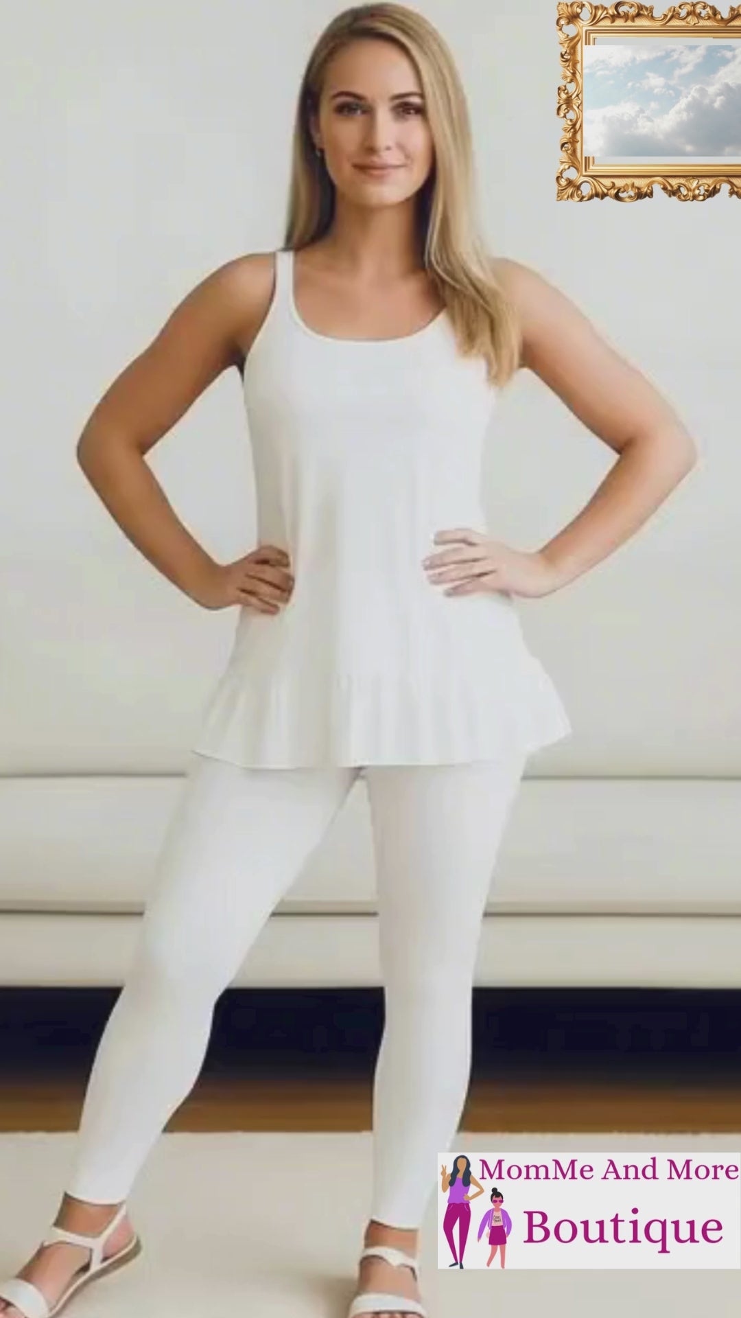 Womens Solid White Leggings MomMe And More