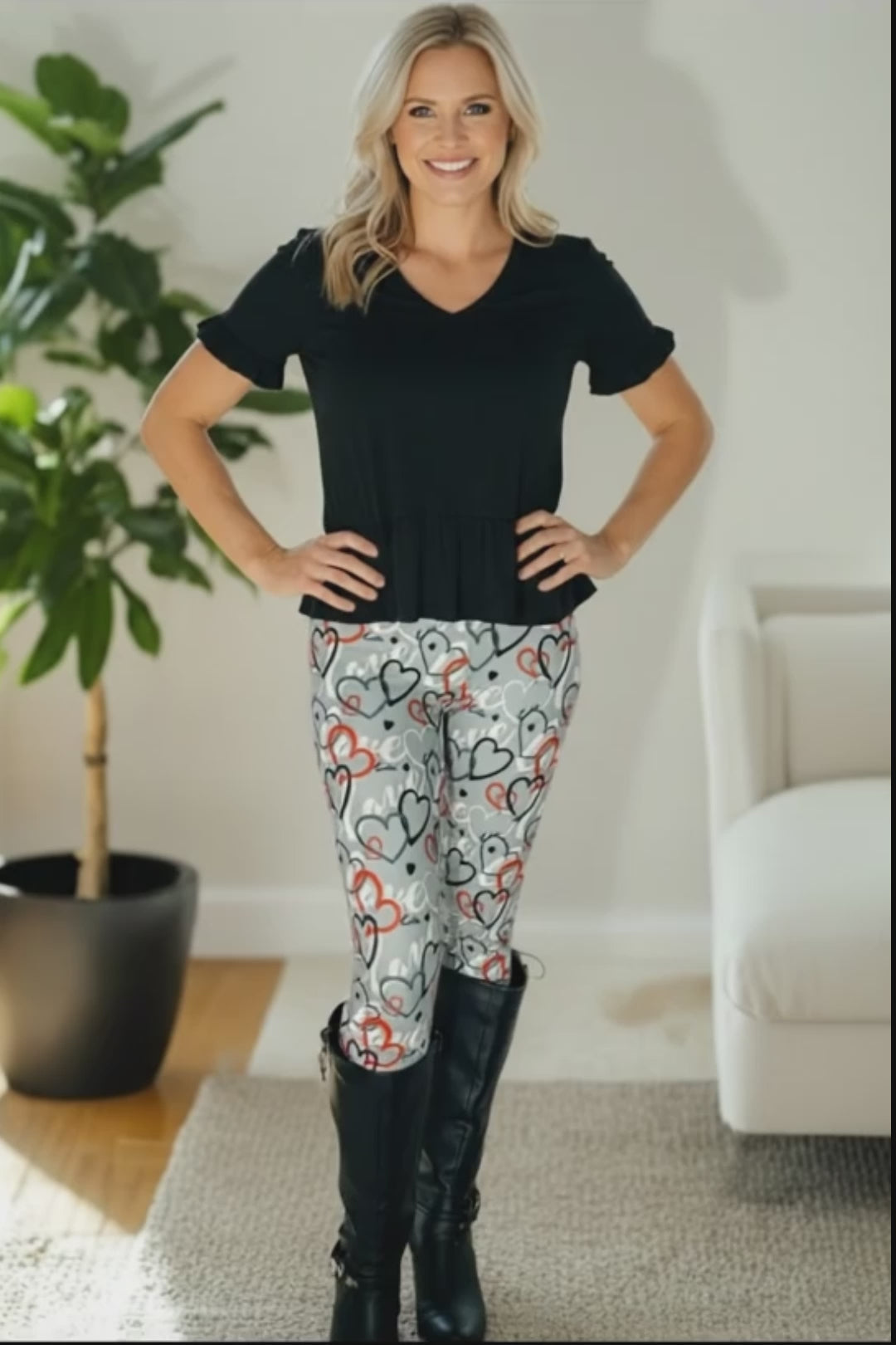 Womens Valentines Day Heart Leggings MomMe And More Boutique