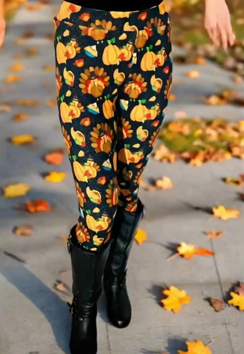 Womens Best  Turkey Dinner Leggings from MomMe And More Boutique