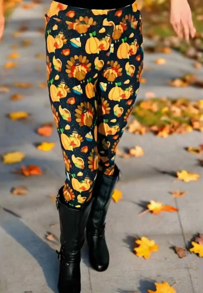 Womens Best  Turkey Dinner Leggings from MomMe And More Boutique