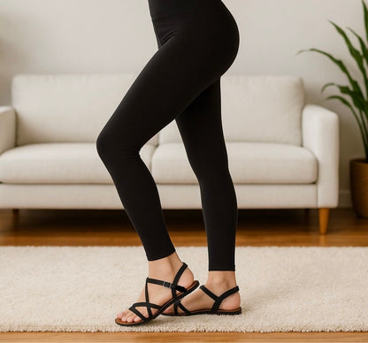 Womens Best Black Leggings - High Waisted - Buttery Soft - Yoga Pants - Solid Black