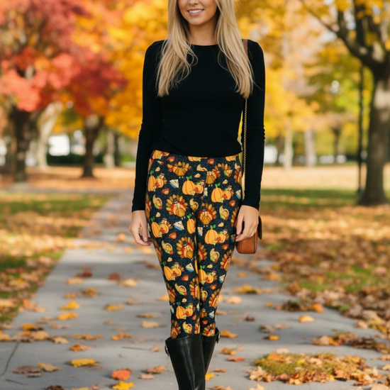 Turkey Leggings Fall Thanksgiving Yoga Pants for Women MomMe And More
