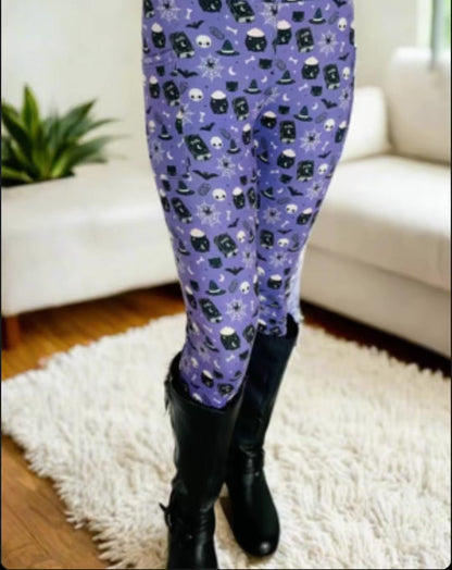 Women Halloween Witch leggings MomMe And More