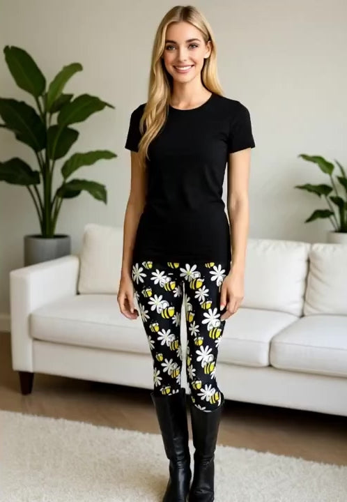 Womens Bee Daisy Leggings Video MomMe And More Boutique