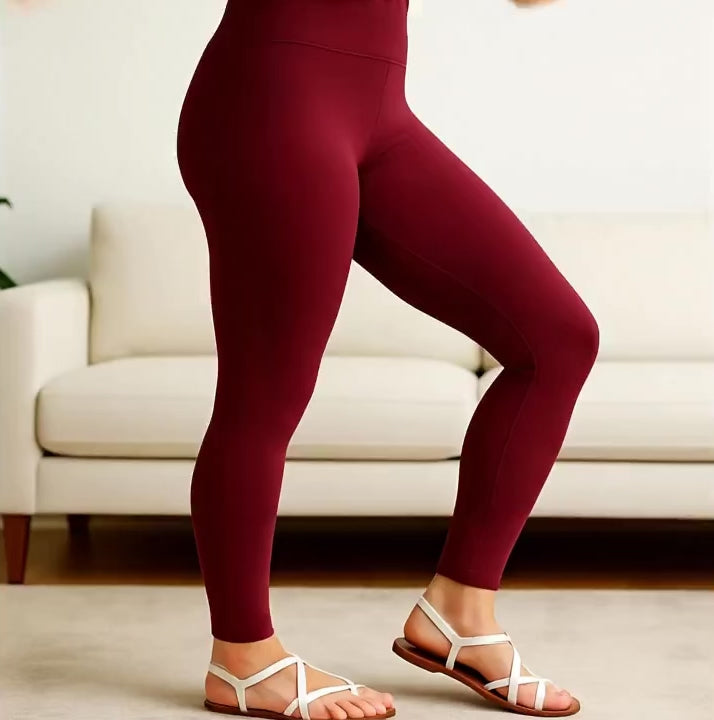 Womens Best Maroon Leggings MomMe And More Boutique
