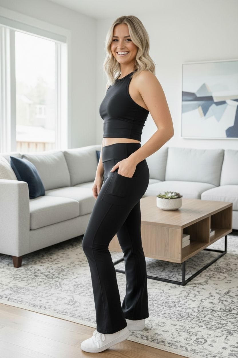Womens Flare Leg Yoga Pants yoga pants MomMe and More 