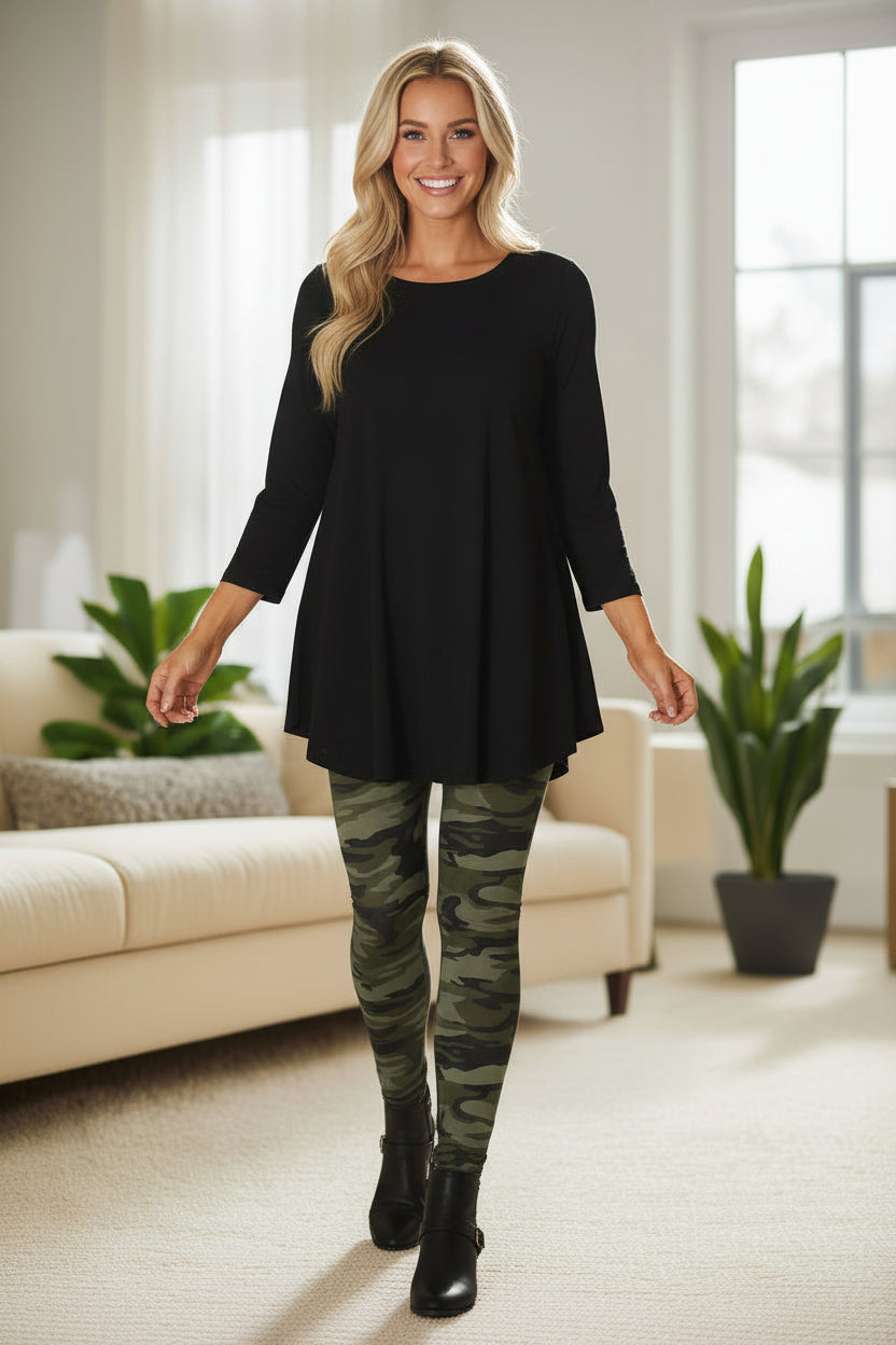 Womens Green Camouflage Leggings, Soft Yoga Pants, Sizes 0-20, Yoga Waist, Green Leggings MomMe and More 