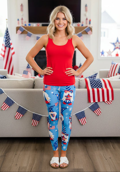 American Flag Patriotic Leggings for Women MomMe And More