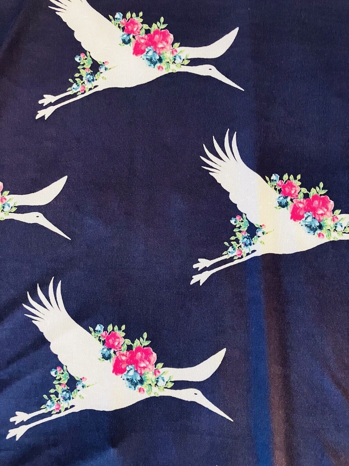 Womens Stork Print Dress | Longer Tunic Top | Navy Blue Mini Dress dress MomMe and More 