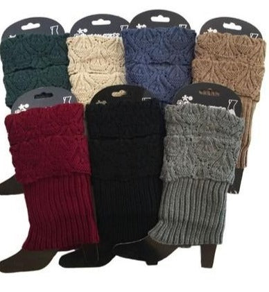 Women's Rolled Cuff Sweater Leg Warmers Short Boot Topper accessories MomMe and More 