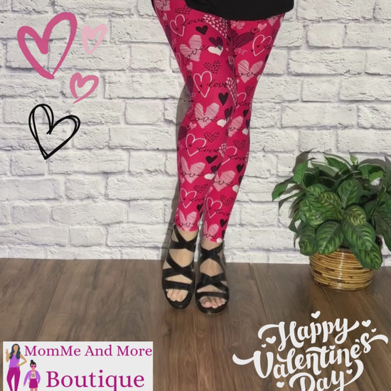 Halftone Heart Valentine's Day Leggings