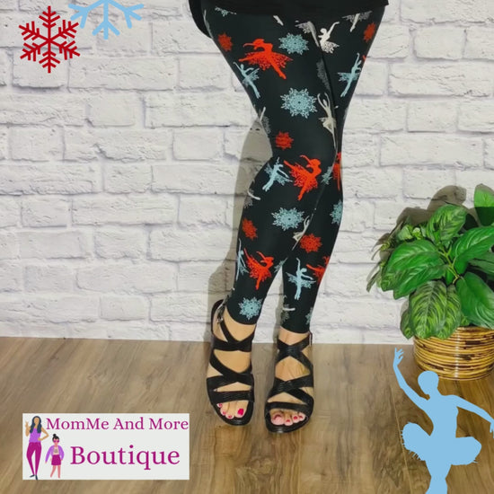 Christmas Nutcracker Ballet Printed Holiday Leggings for Women MomMeAndMore Boutique