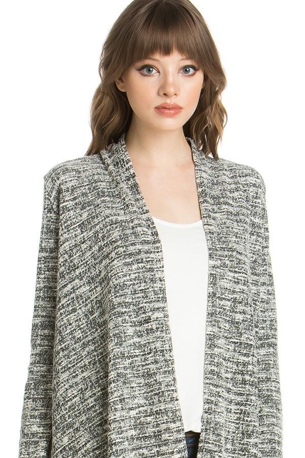 Womens Heather Gray High-Low Cardigan Cardigan MomMe and More 
