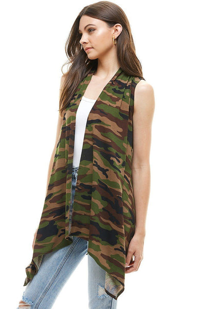 Green Camouflage Cardigan Vest For Women Cardigan MomMe and More 