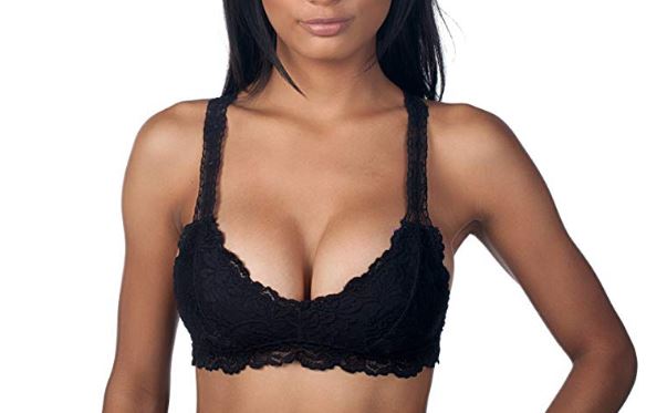 Unlined Lace Racerback Bralette: Black Bralette MomMe and More 