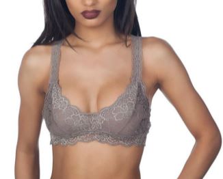 Unlined Lace Racerback Bralette: Taupe Bralette MomMe and More 