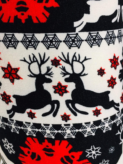 Girls Christmas Reindeer Snowflake Leggings Leggings MomMe and More 
