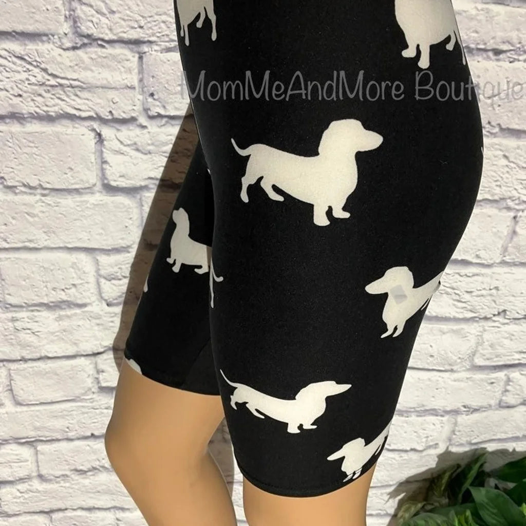 Womens Best Shorts, Dachshund Dog Printed Biker Long Bermuda Shorts Shorts MomMe and More 