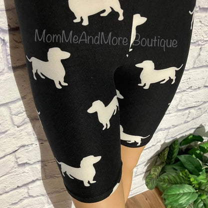 Womens Best Shorts, Dachshund Dog Printed Biker Long Bermuda Shorts Shorts MomMe and More 