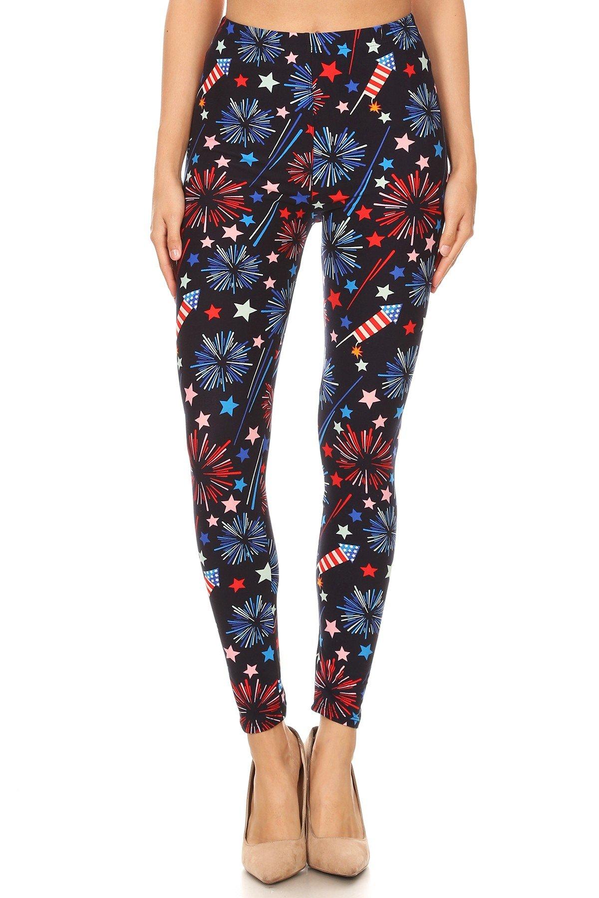 Women's Firework Patriotic Leggings Leggings MomMe and More 
