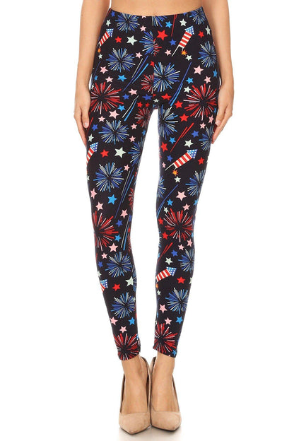 Women's Firework Patriotic Leggings Leggings MomMe and More 