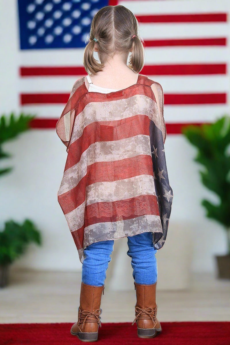 Girls American Flag Labor Day Cardigan Kimono kimono MomMe and More 