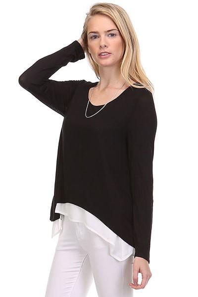 Women's Black Top Long Sleeve Shirt: S/M/L Tunics MomMe and More 