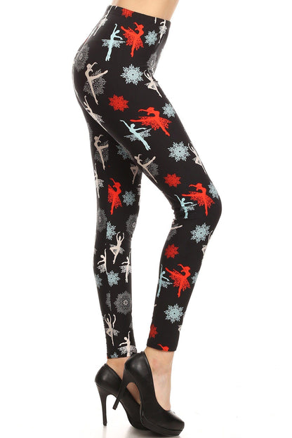 Women's Dance Ballet Printed Leggings: OS and Plus Leggings MomMe and More 