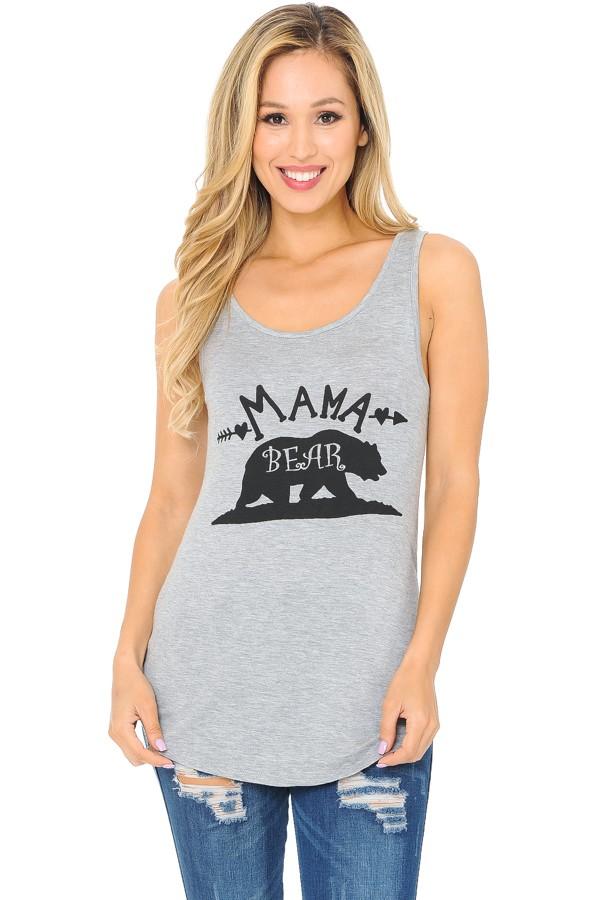 Women's Mama Bear Graphic Tank Top Tops MomMe and More 