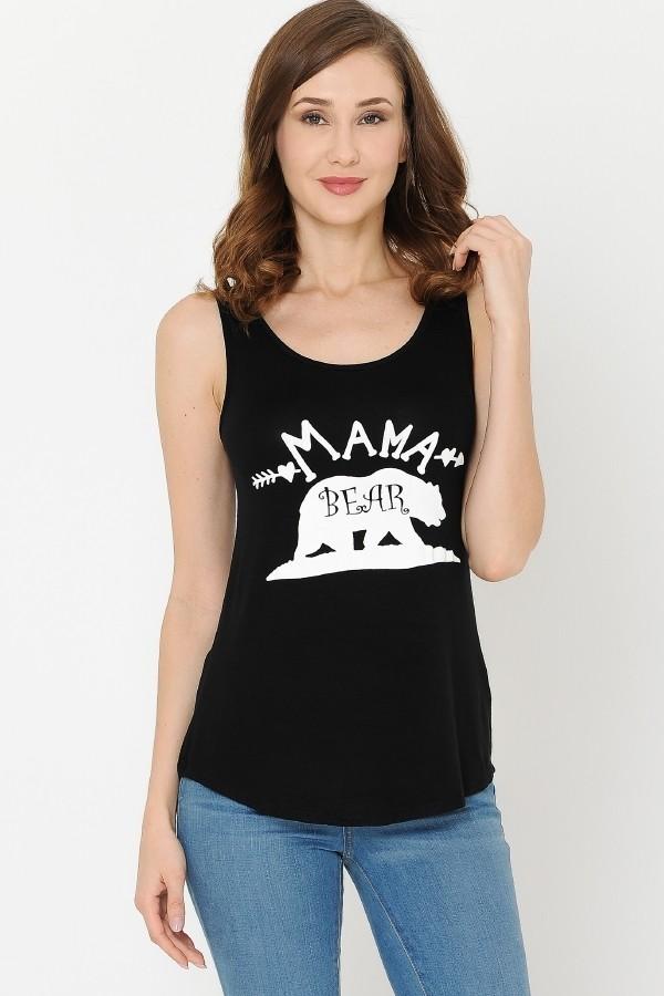Women's Mama Bear Graphic Tank Top: Plus Tops MomMe and More 