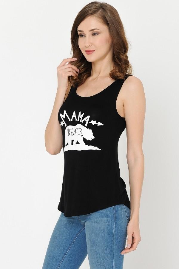 Women's Mama Bear Graphic Tank Top: Plus Tops MomMe and More 
