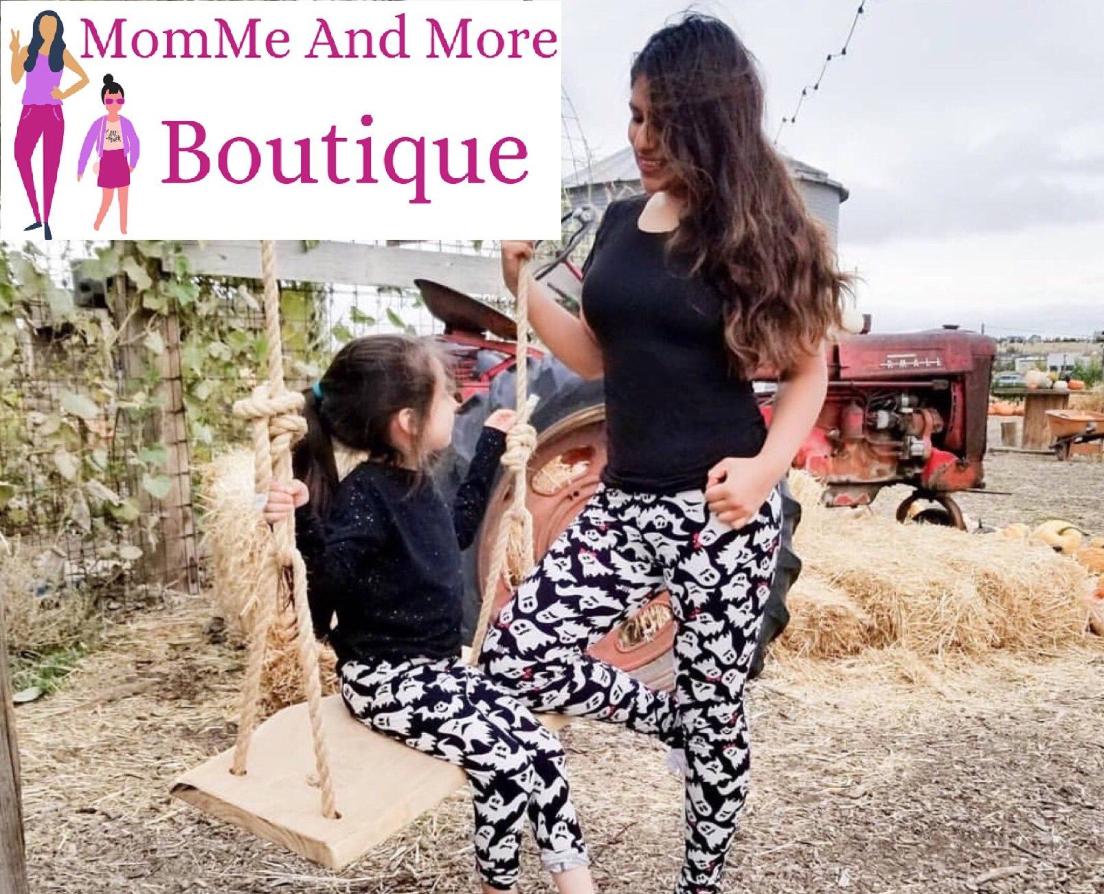 Girl's Halloween Ghost Leggings Leggings MomMe and More 