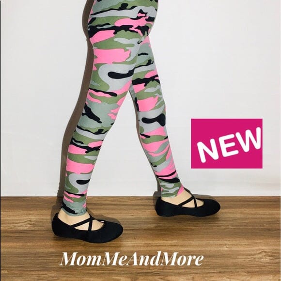 Girls Best Leggings, Kids Pink Camouflage Print Leggings Leggings MomMe and More 