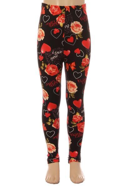 Girl's Mother's Day I Love You Leggings: S and L Leggings MomMe and More 