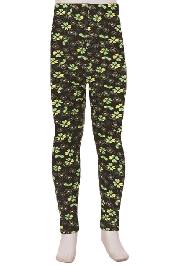 Girl's St. Patrick Day Shamrock Leggings Leggings MomMe and More 
