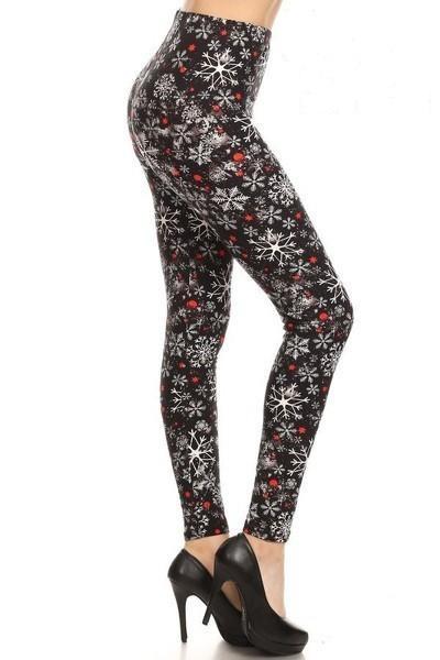Womens Snowflake Leggings: Black Leggings MomMe and More 