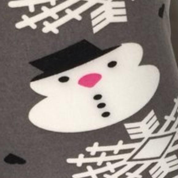 Girl's Snowman Winter Leggings, Gray: S and L Leggings MomMe and More 