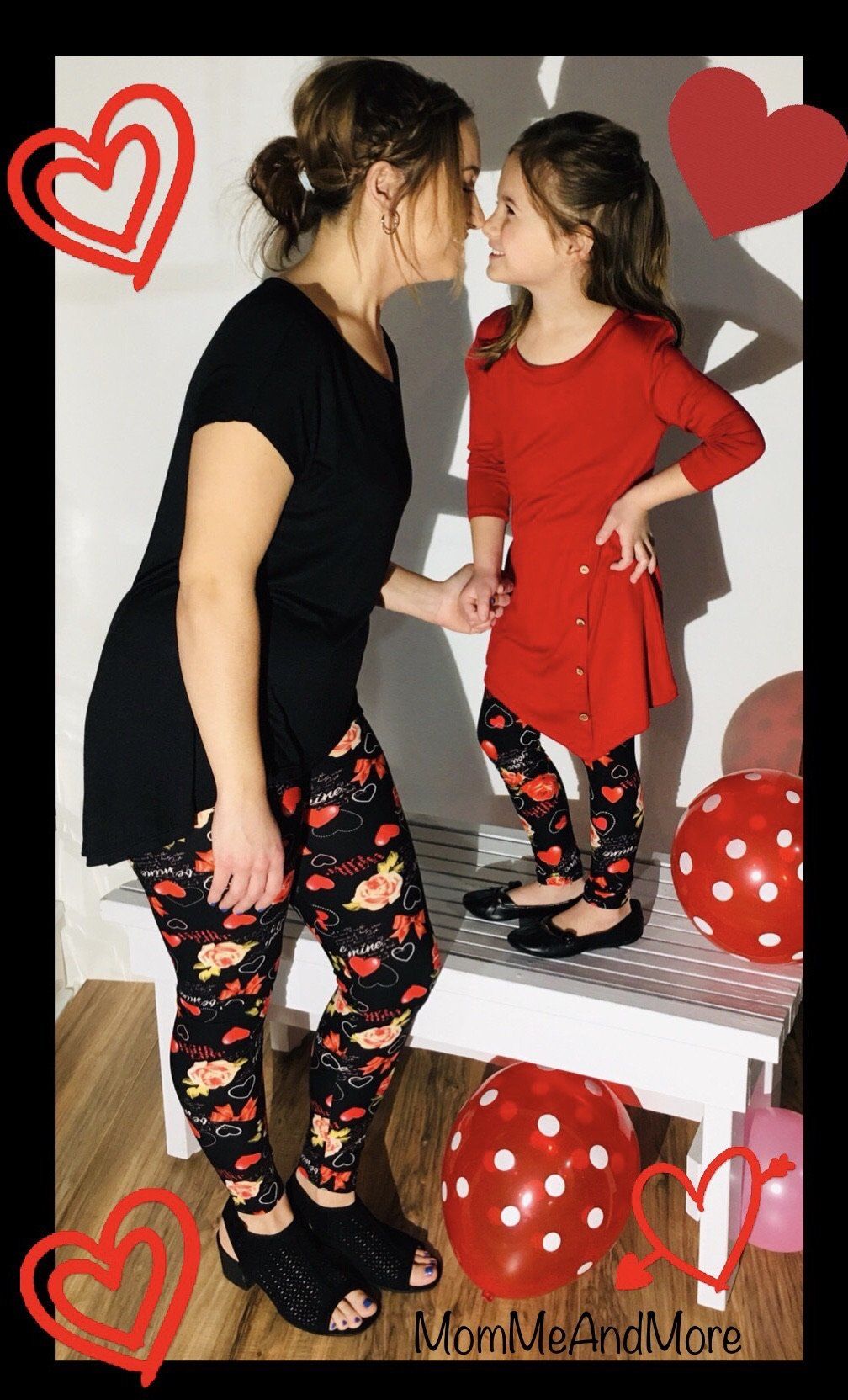 Girls Valentines Day I Love You Leggings Leggings MomMe and More 